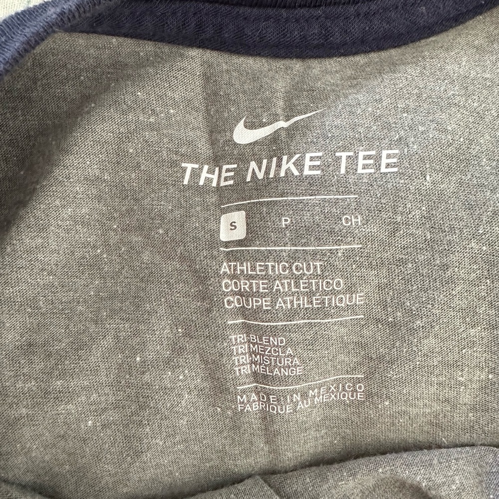 Nike Penn State Raglan Tee Mens Small Gray Navy 3/4 Sleeve NCAA Athletic Top - Picture 3 of 3